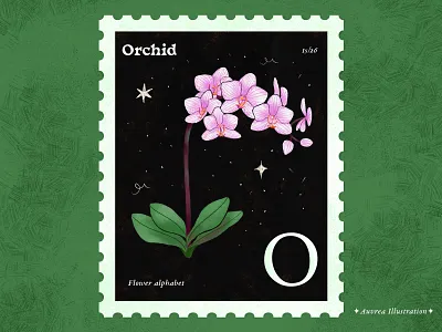 Flower alphabet 15/26 - Orchid abc alphabet art artist book illustration children illustration design draw flower flower art flower illustration illustration illustrator letter o licensing orchid poststamp washi tape