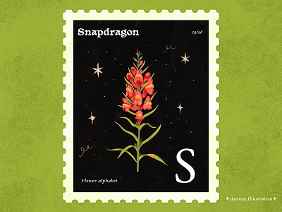 Flower alphabet 19/26 - Snapdragon