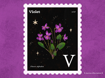 Flower alphabet 22/26 - Violet