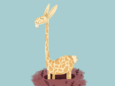 Giraffe + Rabbit = Girabbit animal art book illustration character character design children art children book children book illustration draw giraffe hole illustration illustrator rabbit tolkien