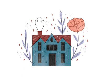 House #1 art artist beautiful children art children illustration colorful draw flower home house house illustration illustration illustrator plants