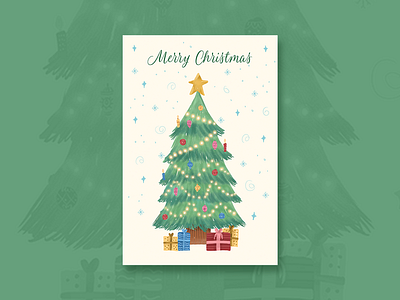 Christmas Card 02 art artist card design children art children illustration christmas christmas card christmas tree draw family gift gift card holiday holiday card holiday design holiday gift illustration illustrator vacation