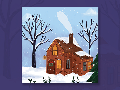 House #3 art artist children art children illustration christmas draw home house house design house illustration illustration illustrator landscape snow snowing