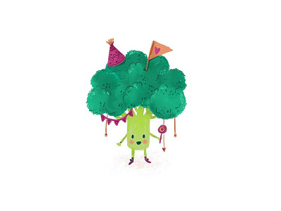 Birthday Broccoli art artist birthday broccoli children art children illustration draw food food illustration illustration illustrator lolipop party plants vegetable