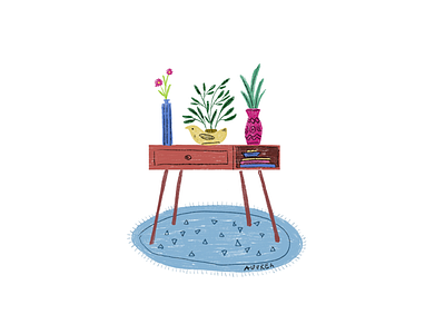 Desk editorial desk editorial illustration illustration plant