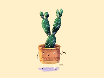 Plant friend autumn botanical illustration cactus hello illustration plant summer