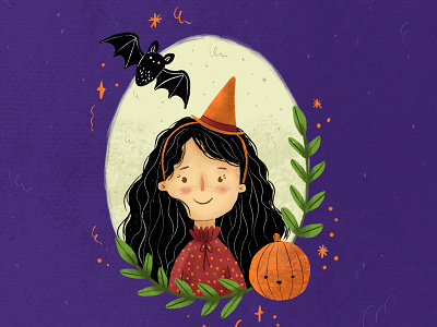 Happy Halloween art artist bat book illustration children art children illustration halloween halloween design illustration october portrait portrait illustration pumpkin witch