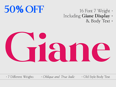 Giane Display and Body Text Font