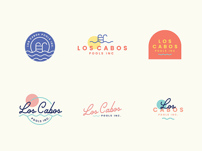 Los Cabos Pools branding icon icons line art line design logo marketing minimal rebrand small business vector
