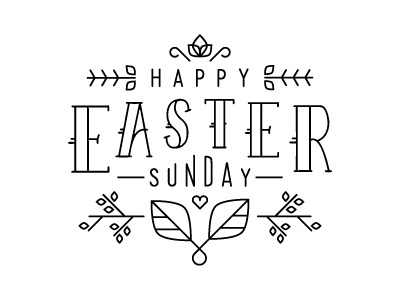 Easter Sunday easter flower heart icon line logo minimal plant spring sunday type vector