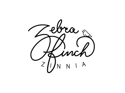 Zebra Finch Zinnia bird branding custom type feminine finch hand written icon line design logo minimal typography zinnia