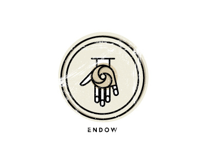 Endow branding conch give hand icon line art line design logo minimal seashell shell texture