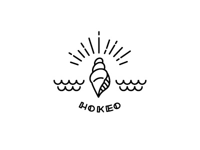 Hokeo branding custom type line art line design logo minimal ocean sea seashell shell typography water