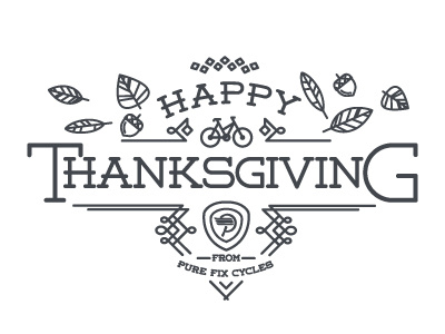 Happy Thanksgiving acorn bike branding holiday icon leaf logo minimal thanksgiving