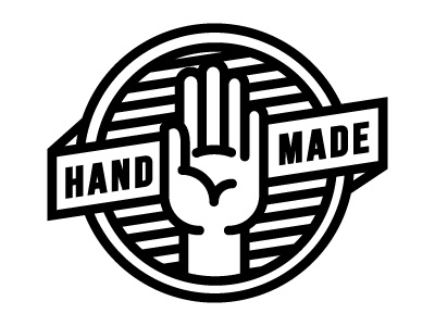 Hand Made branding hand handmade icon line line art line design logo minimal palm stamp vector