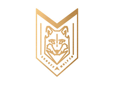 Bronze Wolf branding bronze logo minimal patch wolf