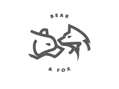 Bear & Fox bear branding fox logo minimal monogram wedding