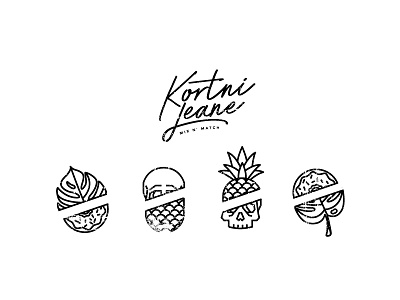 Kortni Jeane branding emblem icon lettering logo small business