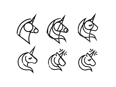 Evolution of a Unicorn branding icon logo minimal shop small small business