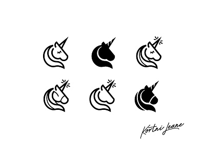 Kortni Jeane Unicorn branding icon logo minimal small business unicorn