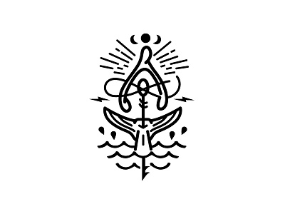 Old Man And The Sea book branding illustration line design logo sea tattoo wishbone