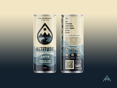 Altitude Everything Latte branding can cbd coffee label latte mountains pnw