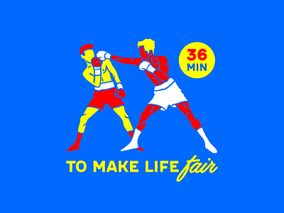 36 Minutes To Make Life Fair boxer boxing branding illustration illustrator logo logodesign procreate teddy atlas