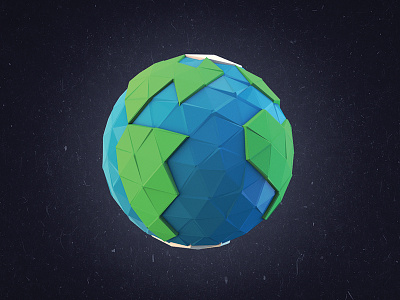 Happy Earth Day! - Low-Poly cinema 4d day earth low poly motion planet