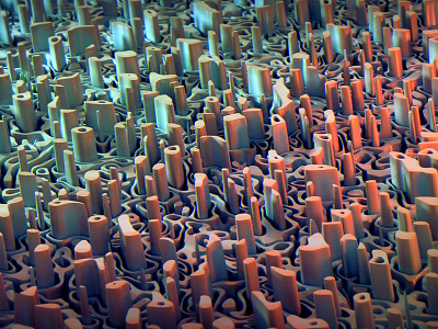 Experimentation of the day - Noise displacement 3d houdini noise redshift