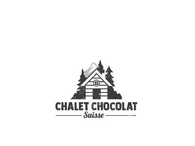 Chalet Chocolat black chocolate branding chocolate creative death by chocolate design illustration illustrator logo simple sugary swiss viveklogodesign