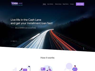 Cash Lane cash lane creative illustration installment loan money typography ui vivekwebsitedesign webdesign