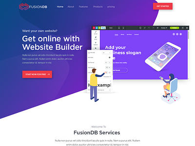 Fusiondb creative design fusiondb illustration typography ui vivekwebsitedesign website builder website design website development