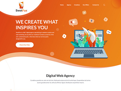 SwotFox creative creative design design illustrator simple swotfox typography ui vivekwebsitedesign website design