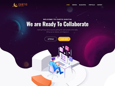 Curtis Digital creative creative design curtis digital illustration typography ui vivekwebsitedesign website design