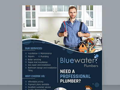 Bluewater Plumbers creative creative design design graphic design graphics postcard postcard design vivekgraphicdesign