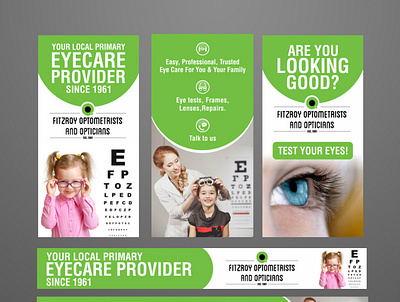 Fitzroy Optometrists and Opticians banner banner design banneraddesign creative creative design graphic design ui vivekgraphicdesign