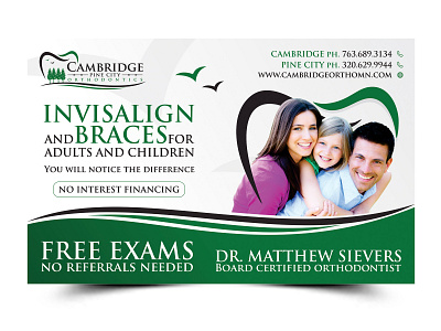 Cambridge Pine City Orthodontics creative creative design design graphicdesign graphics illustration postcard postcard design vivekgraphicdesign