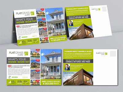 FlatGrass Realty creative creative design design flyer flyer design illustration postcard postcard design vivekgraphicdesign