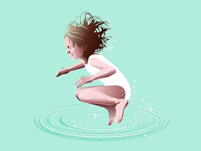 Jumping in water illustrator ilustration vector