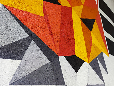 FOX DETAILS - WALL artist black body crossfit design flat fox geometric geometry orange paint paintings sport triangle wall wallpainting yellow