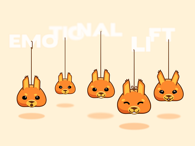 Emotional Lift animal design emotional feelings graphic illustration orange sketch squirrel vector