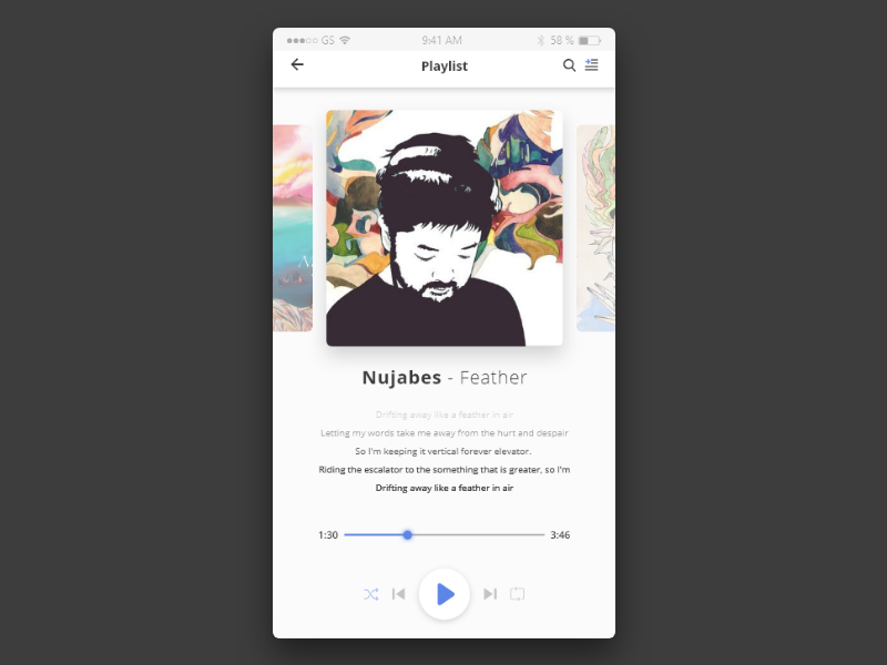 Music player UI - Daily UI Design Challenge ios iphone mobile app adobe experience design dailyui player music ux ui design