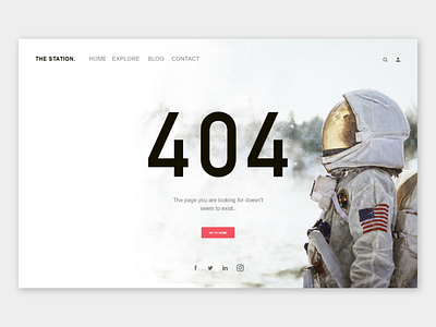 404 Page - #DailyUI Challenge adobe experience design branding dailyui design typography ui ux web