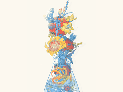 Aqua Bloom art design digitalart floral flowers illustration