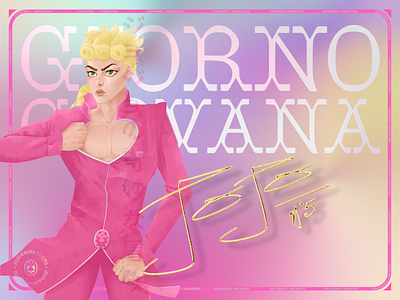 Giorno 3d anime art cinema4d design digitalart fanart giorno golden goldenwind govana illustration render