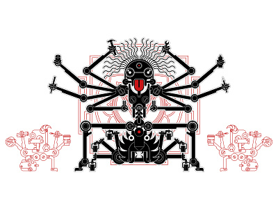 Forms of Durga Reimagined _ Kali art black and red design flat goddess icon india logo mechanical minimal religion