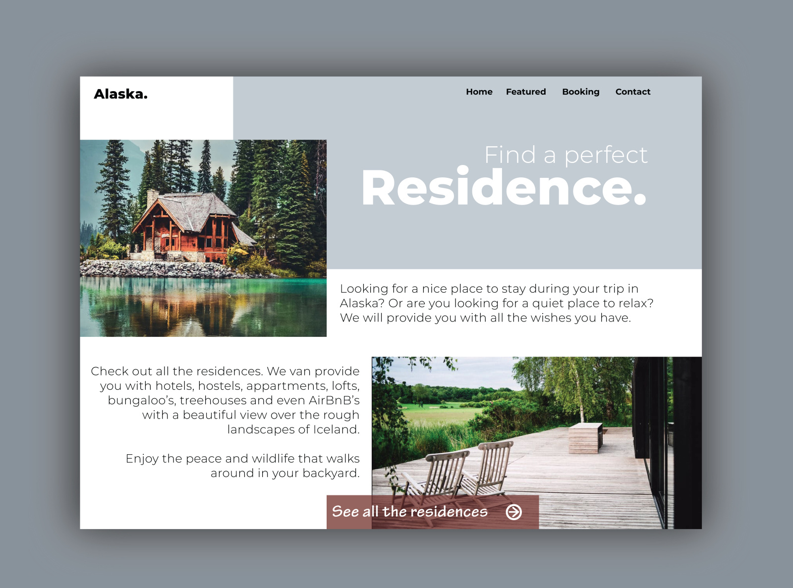 Alaska rental housing website by Nathalie van Berkom on Dribbble