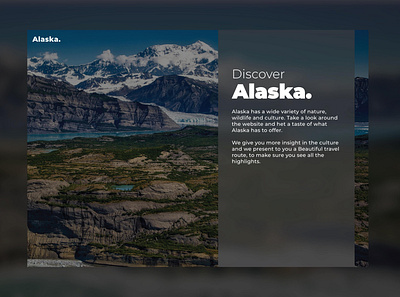Alaska travel website (frontpage) adobe xd alaska design illustrator inspiration ui ui design ux web website