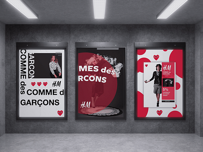 Advertisement H&M x Comme des Garçons adobe xd advertisement advertising branding design graphic design illustration inspiration logo ux ux desgin