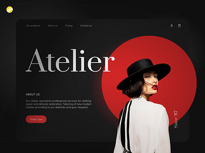 Web site - Atelier beautiful clothes color dark fashion font grid model modern professional style ui ux wear web website women